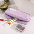 thumbnail image 2 of Star Print Patten Pencil Case,Simple Lightweight Zipper Pen Bag with Label for Home Office Daily Use, 2 of 6