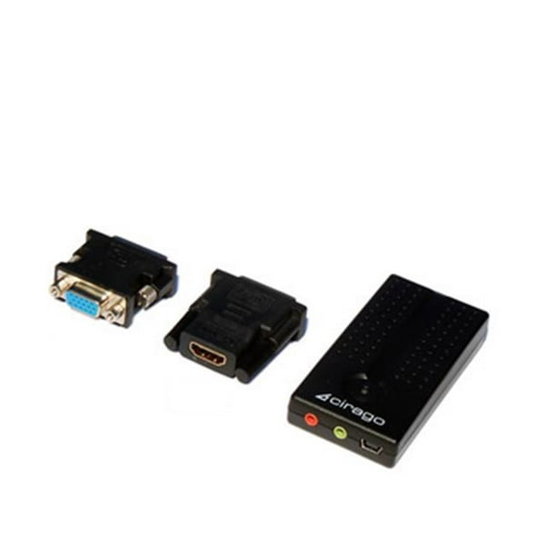 CIRAGO UDA1100 adaptateur-USB à HDMI-DVI-VGA- Noir