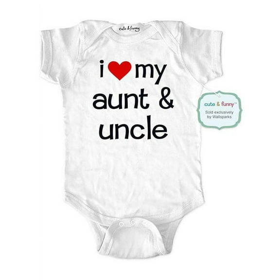 I love my aunt & uncle - wallsparks cute & funny Brand - baby one piece bodysuit - Great baby shower gift!