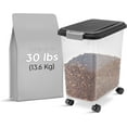thumbnail image 3 of IRIS 30 lb Airtight Dog Food Storage Container with Attachable Wheels, Black, 3 of 7