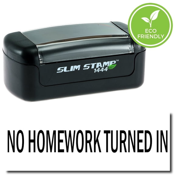 Slim Pre-Inked No Homework Turned In Stamp with Red Ink