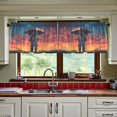 thumbnail image 3 of Yayeee Kitchen Curtains Tier Set of 2 Light Filtering 57"x24" Over Sink Window Panels, Astronaut at Dawn, 3 of 7