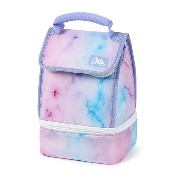 Arctic Zone Dual Compartment Lunch Bag Plus with Microban® Protected Easy Clean Lining, Marble