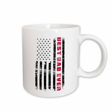 

3dRose American Flag Best Dad Ever Patriotic Fathers Day - Ceramic Mug 11-ounce