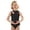 Black, variant on Girls Sleeveless Strappy Dance Romper Gymnastics Leotard with Mesh Cutout Design for Performance Practice and Summer Wear