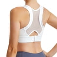 thumbnail image 4 of iHPH7 Racerback Sports Bras for Women Push Up Padded Wirefree Workout Crop Tops Medium Support Yoga Bra Comfy Seamless Athletic Activewear Gym Fitness Daily Wear White L, 4 of 6