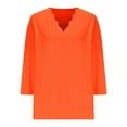 thumbnail image 3 of BVOFAR 3/4 Length Sleeve Shirts for Women Fashion Scalloped V Neck Loose Tunic Tops Fall Lightweight Solid Going Out Blouse, 3 of 6