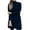 Dark Blue, variant on Women's Basic Stand Collar Slim Fit Jacket Pea Coat Notched Lapel Trench Coats Open Front Cardigan Business Casual Outerwear