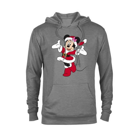 Disney Santa Minnie Mouse Holiday - Pullover Hoodie for Adults -Customized-Graphite Heather