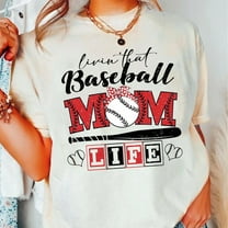 Retro Baseball Mom Shirt, Glitter Baseball Life Tee, Cute Baseball Mama Shirt, Gift for Sports Mom Fans