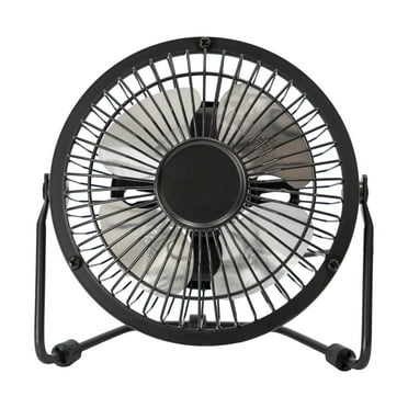 Mainstays New 4 inch Personal Metal USB Powered Desktop Fan Black