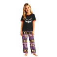 thumbnail image 2 of Short Sleeve Family Matching Pajamas Halloween Scary Face Top Vintage Halloween Symbol Pattern Long Pants, 2 of 6