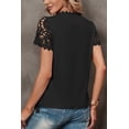 thumbnail image 3 of Women's Black Lace Overlay Short Sleeve Top, 3 of 4
