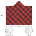 thumbnail image 3 of Wearable Blanket,Red Black Checkerboard Checkered Pattern Hooded Wearable Sherpa Blanket for Adults & Teens,Winter Poncho Shawl Wrap Cape Thick Warm,50"x60", 3 of 5