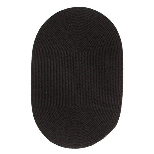 Rhody Rug S112B018X012 Solid Wool Basket Black Wool