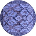 thumbnail image 1 of Ahgly Company Indoor Round Oriental Blue Industrial Area Rugs, 6' Round, 1 of 4
