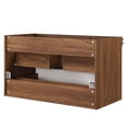 thumbnail image 5 of Vanity Cabinet (Sink not included), White Walnut, Wood, Mid Century Hotel Bedroom Bathroom, Modern Contemporary HB33340, 5 of 8