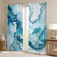 thumbnail image 2 of Manfei Aesthetic Geometric Art Curtains and Drapes,Abstract Marble Texture Black Out Curtains,Blue White Curtains Pack of 2 (52x63 Each) For Children,Lightweight Room Decor, 2 of 6