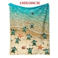 thumbnail image 5 of Herrnalise Turtle Blanket Ocean Sea Turtle Throw Blanket Turtle Printed Flannel Fleece Blanket for Kids Plush Fuzzy Blanket for Sofa Chair Bed Office (59inch x 51inch Blue) Under Sea Turtle, 5 of 7