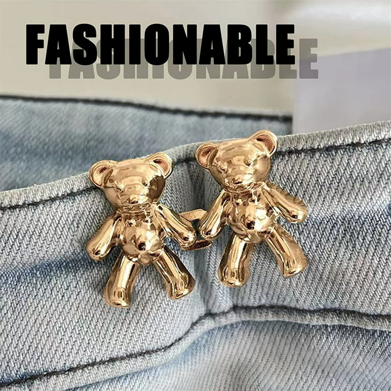 Pant Waist Tightener, 8 Pcs Pants Button Tightener, Pants Tightener For  Waist, Cute Bear Jean Buttons For Loose Jeans No Sew Button Pins For Jeans