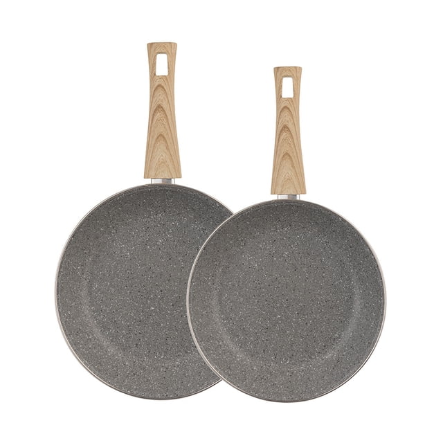 Set de Sartenes Vasconia Prime con Antiadherente Tipo Piedra 24 y 26 cm – Gris