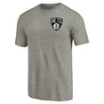 thumbnail image 2 of Men's Gray Brooklyn Nets Primary Logo Left Chest Distressed Tri-Blend T-Shirt, 2 of 3