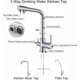 thumbnail image 2 of Experimente la fusión de estilo y funcionalidad, grifo de cocina de construcción de acero inoxidable con rociador desplegable, flujo de agua de 3 vías para agua caliente, fría y fresca filtrada en, 2 of 5