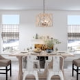 thumbnail image 4 of LNC 4-Light Square Wooden Chandelier for Kitchen Island, 4 of 6
