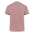thumbnail image 6 of BVnarty Men's Solid Color Short Sleeve V-Neck T-Shirt Jersey Style Breathable Summer Casual Sports Daily Wear Top Pink L, 6 of 6
