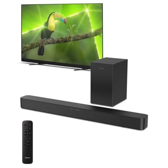 Refurbished Philips TAB4500/37 B4500 Sound Bar for Smart TV, 2.1 Ch Soundbar w/Subwoofer, Black