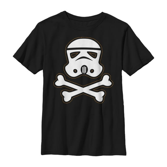 Boy's Star Wars Halloween Stormtrooper Crossbones Graphic Tee Black Small