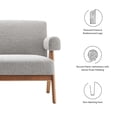 thumbnail image 2 of Modway Lyra Upholstered Modern Boucle Fabric Loveseat in Light Gray, 2 of 9