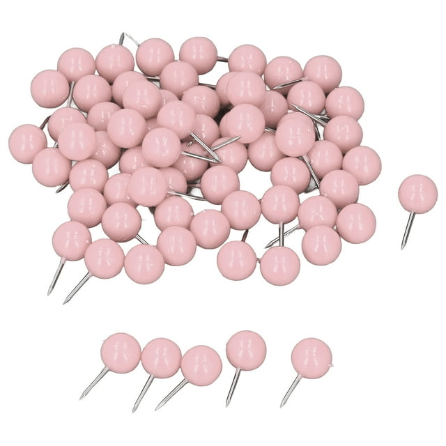 Map Tacks Marking Pins, 9.5x20mm Steel + Plastic Push Pins Map Tacks Multifunctional For Marking Locations Pink