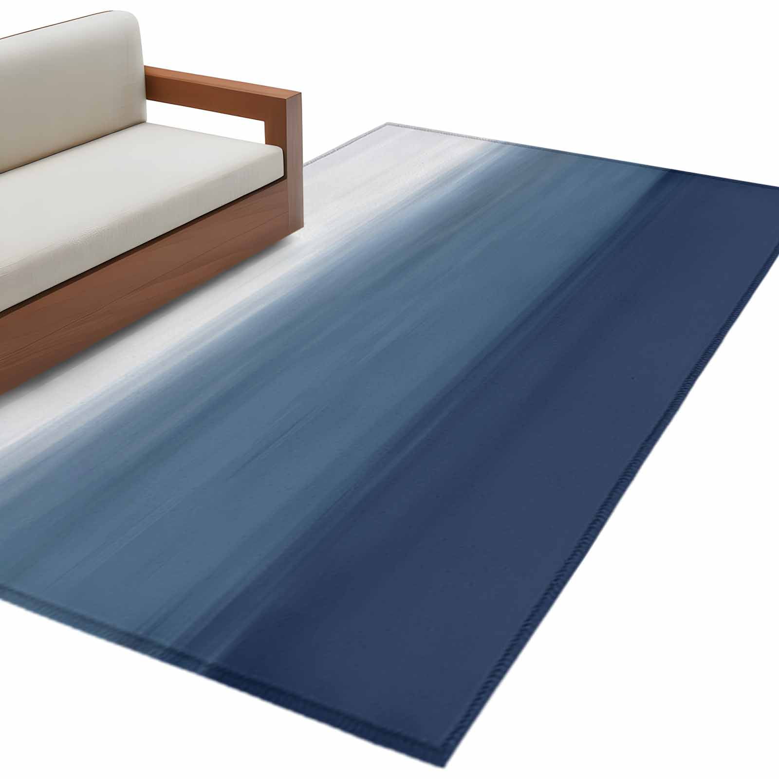 Navy Blue Ombre Area Rugs Collection 4 x6 Modern Abstract Art Texture Non Slip Indoor Rectangle Throw Runner Rug Floor Mat Carpet for Living Room Dining Table Bedroom Nursery