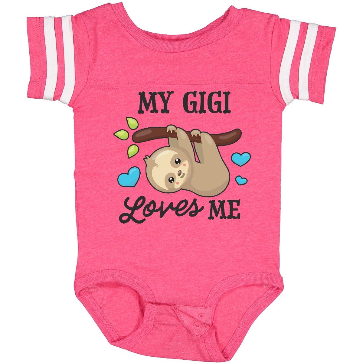 Inktastic My Gigi Loves Me with Sloth and Hearts Boys or Girls Baby Bodysuit