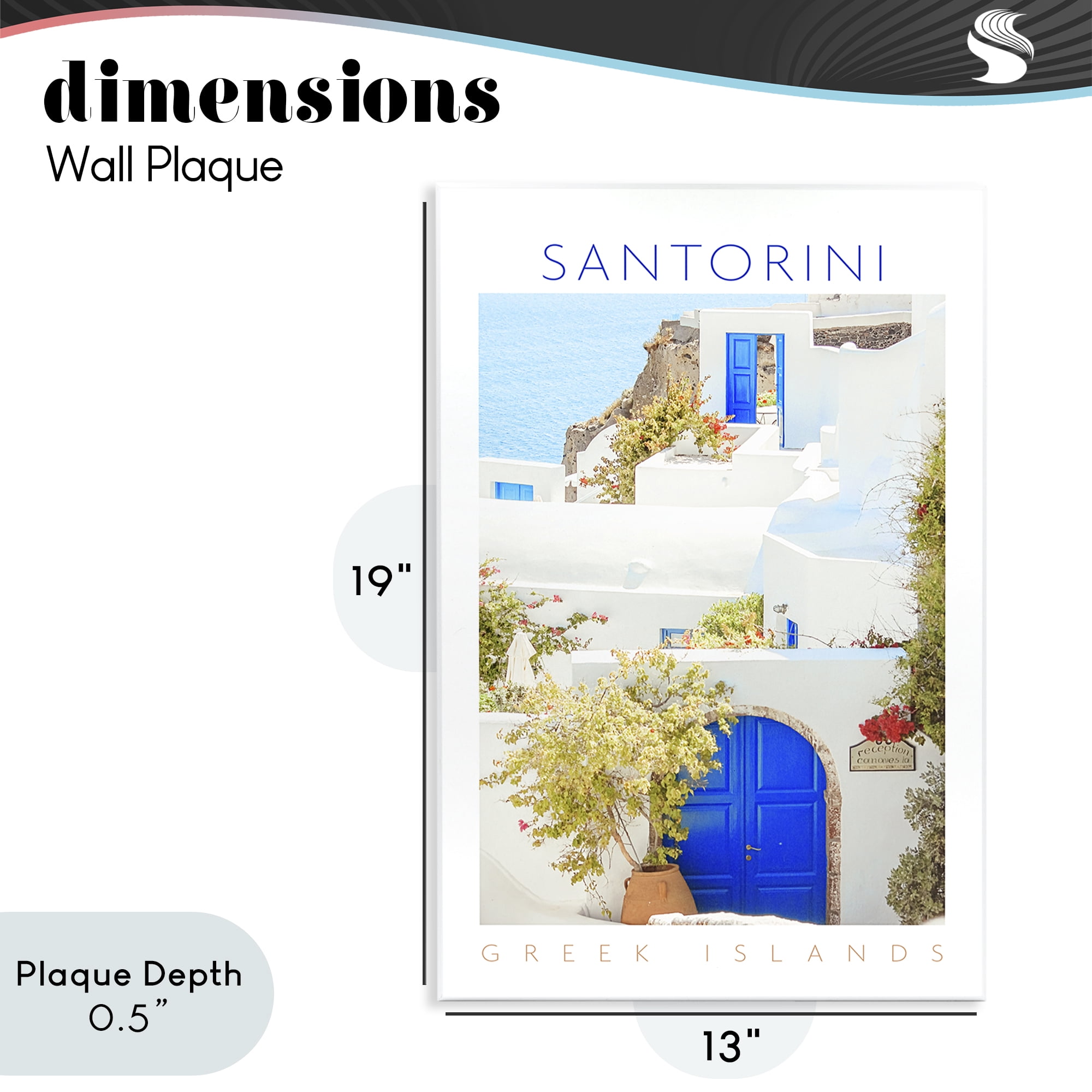 Stupell Industries Santorini Greek Islands Wall Plaque Art, design by Erin Marie