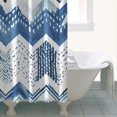 thumbnail image 4 of Blue Chevron Geometric Boho Pattern Shower Curtain 36"x72" ,Bathroom Decorative Shower Curtains Set with 12 Hooks,Modern Waterproof Washable Shower Curtain, 4 of 6