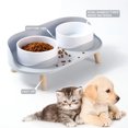 thumbnail image 4 of Food Feeders Pet Cat Double Bowls Feeder Adjustable Height Cats Dogs Drinker Water Bowl Dish Elevated Feeding Kitten Supplies ShopWise Round, 4 of 21