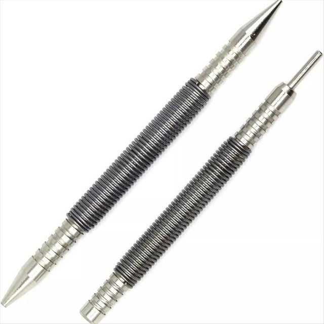 Juego de 2 Piezas de Clavador de Doble Cabezal y Punzón para Pasador de Bisagra, Sin Martillo, de 1/32 Pulgadas y 1/16 Pulgadas de Resorte.