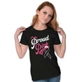 thumbnail image 3 of Proud Pink Breast Cancer Supporter Womens Slim Fit Graphic Tee Brisco Brands S, 3 of 5