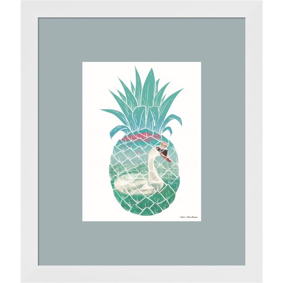 Great Art Now Swan Pineapple by Seven Trees Design, Framed Wall Art, 17.75W x 20.75H