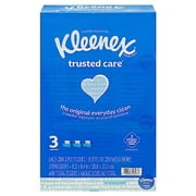Kleenex Trusted Care Facial Tissues, 3 Flat Boxes, 200 Tissues per Box, 2-Ply (600 Total Tissues)
