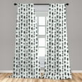 thumbnail image 4 of Ambesonne Cactus Curtains, Boho Style Succulent Pattern, Pair of 28"x63", Charcoal Grey Mint Green, 4 of 4