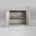 thumbnail image 4 of ANHDAH Vintage Solid Wood Buffet Cabinet - Natural Veneer, Water-Based Paint, 2 Doors & Shelves for Dining Room, Entryway Storage, 4 of 7