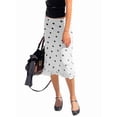 thumbnail image 2 of Women's High Waist Polka Dot Mesh Midi Ruched Boho Skirts Skirt for Summer Casual White XS, 2 of 9