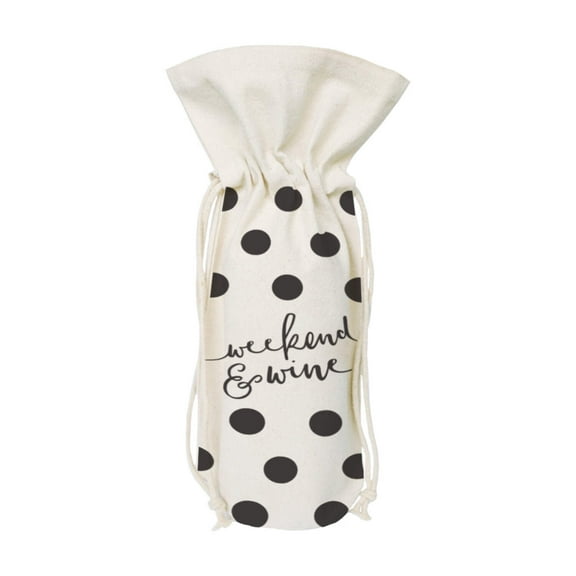 Weekend and Wine Canvas Wine Bag