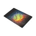 thumbnail image 2 of MKHERT Softball in Fire and Water Doormat Rug Home Decor Floor Mat Bath Mat 30x18 inch, 2 of 3
