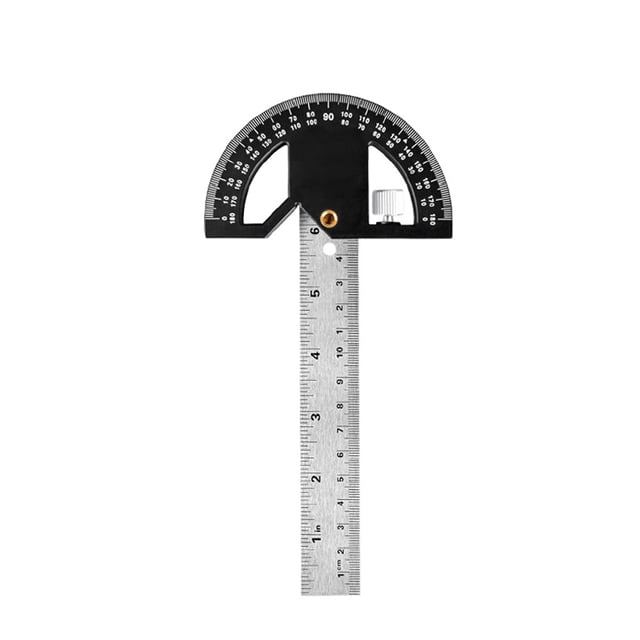 Amdohai 2in1 Multifunctional Magnetic Straight and Angle Measuring Ruler Woodworking Scribe Ruler Woodworking Ruler Detachable