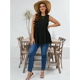 thumbnail image 3 of SHOWMALL Women's Plus Tank Tops Summer Beach Sleeveless Black 3X Swing Tunics Tops Casual Vacation Holiday Tops, 3 of 9