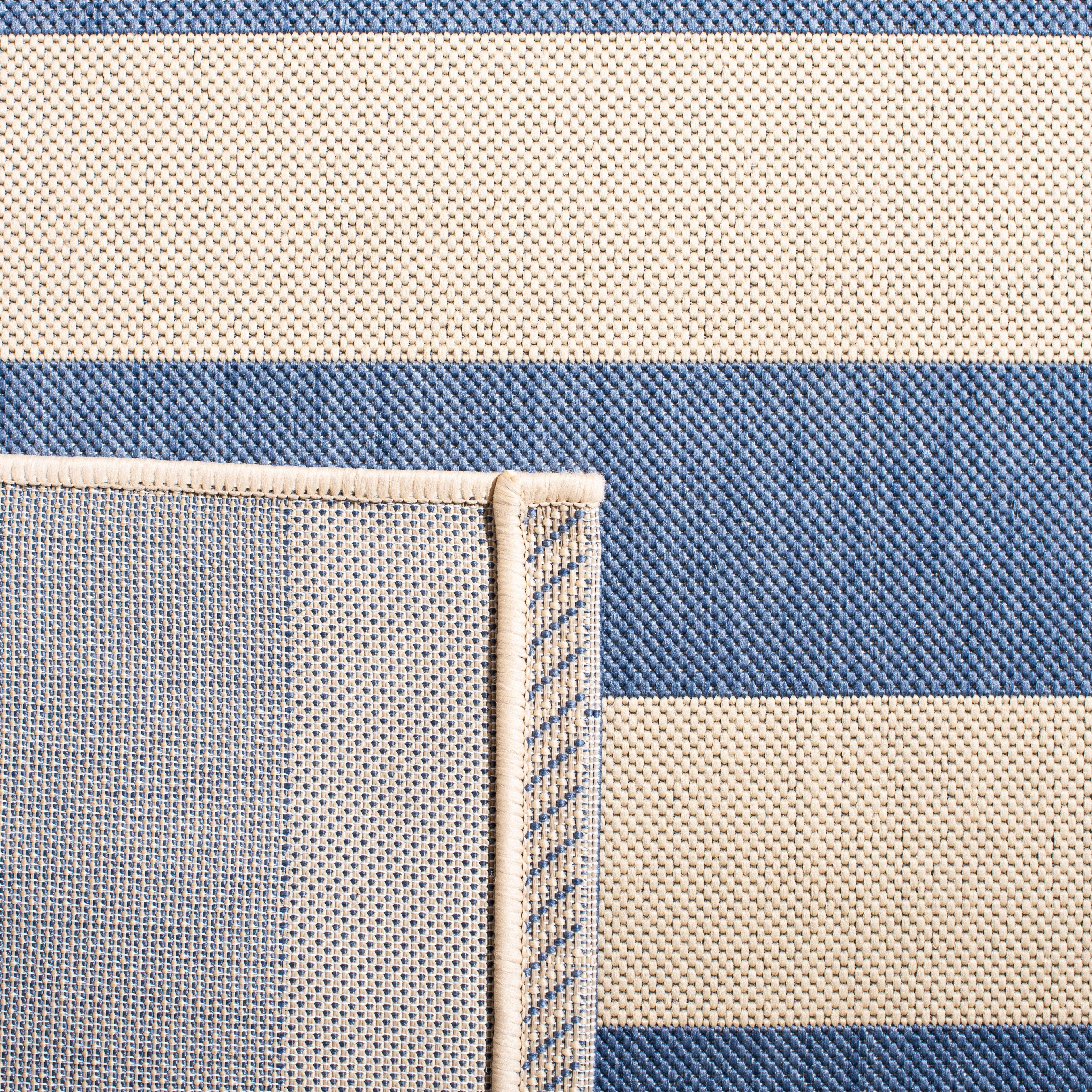 Safavieh Courtyard Ermintrude Striped Indoor/Outdoor Area Rug, Beige/Blue, 9' x 12'